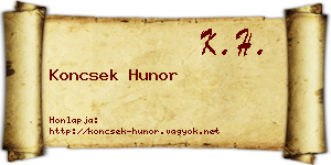 Koncsek Hunor névjegykártya